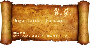Ungerleider Gordon névjegykártya