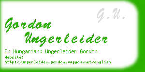 gordon ungerleider business card